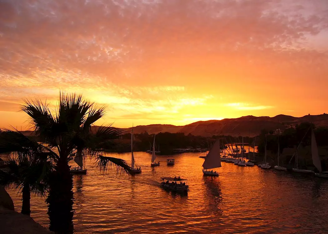 Aswan Corniche after sunset
