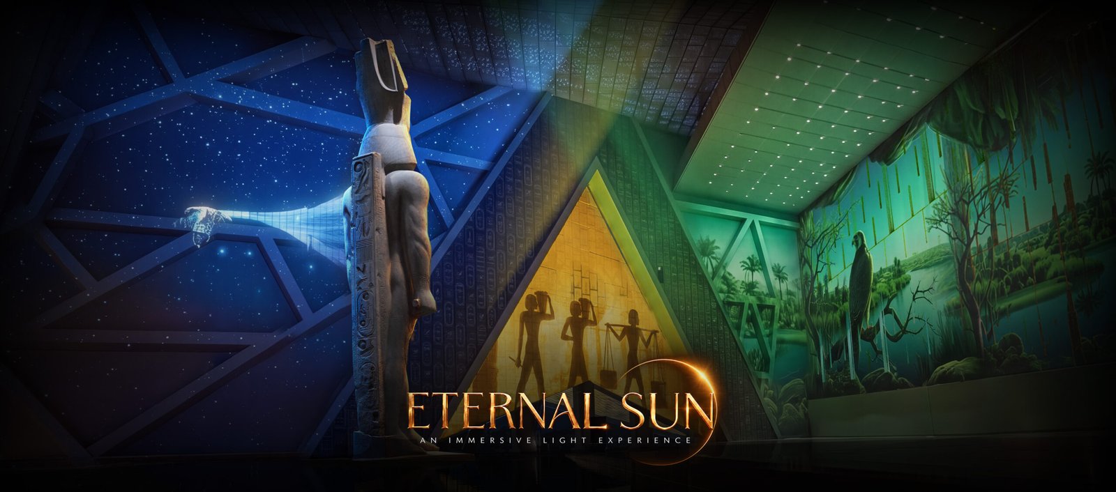 Eternal Sun light show at the Grand Egyptian Museum in Giza, Cairo, Egypt