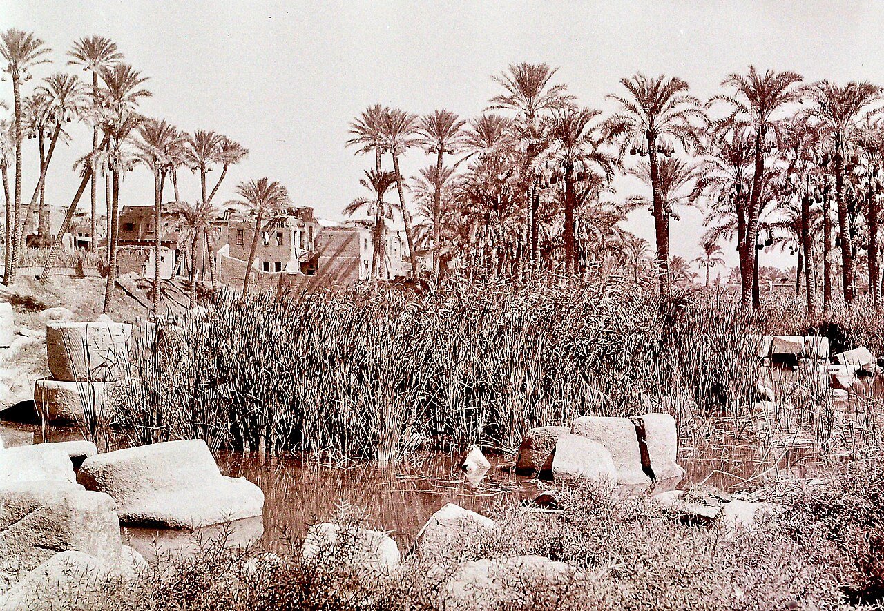 Ancient Egyptian archaeological monuments at Memphis, Egypt